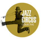 Jazz Circus Collective logo voor mobiele layout.
